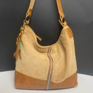 Anabaglish Tan Suede Shoulder Bag Purse